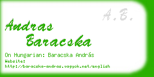 andras baracska business card