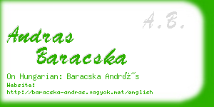 andras baracska business card